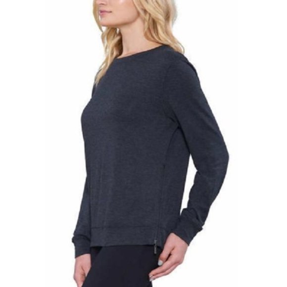 Matty M Women's Long Sleeve Tee with Side Zippers - Picture 2 of 3